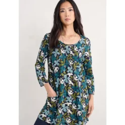 Seasalt Cornwall Busy Lizzy 3/4 Sleeve Slub Jersey Tunic | Women Tunics