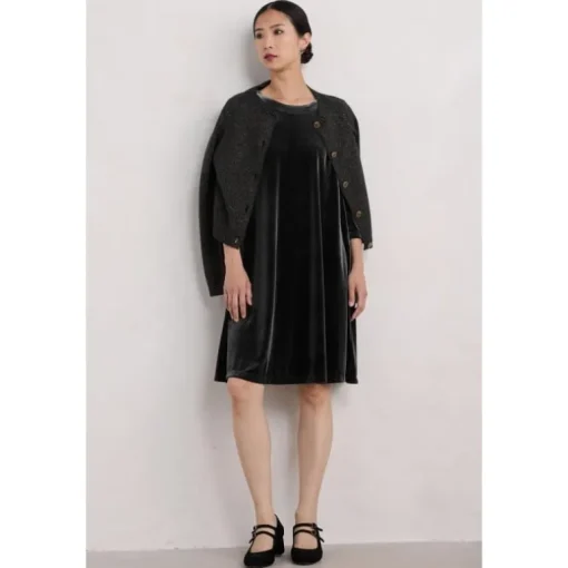 Seasalt Cornwall Mahonia Velvet Shift Dress | Women Dresses