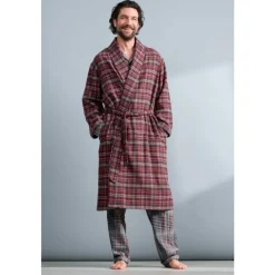 Seasalt Cornwall Men's Deckhand Checked Flannel Robe | Nightwear