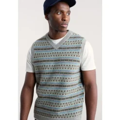 Seasalt Cornwall Men's Fair Isle Walt Vest | Knitwear