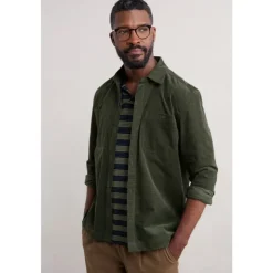 Seasalt Cornwall Men's Ropemaker Waffle Cord Overshirt | Shirts | Coats & Jackets