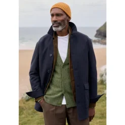 Seasalt Cornwall Men's Rowlocks Wool-Blend Overcoat | Coats & Jackets