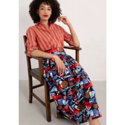 Seasalt Cornwall Mevagissey Midi Skirt in GOTS-Certified Organic Cotton | Women Skirts