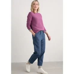 Seasalt Cornwall Sholl Denim-Linen Joggers | Women Trousers & Leggings | Jeans
