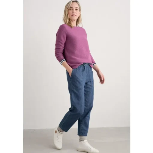 Seasalt Cornwall Sholl Denim-Linen Joggers | Women Trousers & Leggings | Jeans