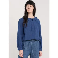 Seasalt Cornwall Sunbeam Checked Chambray Top | Women Tops